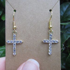 Rhinestone Cross Earrings